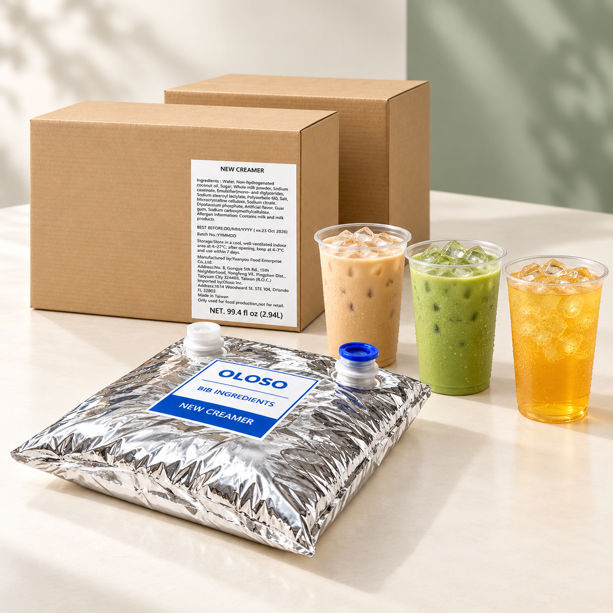 OLOSO bag-in-box ingredient system
